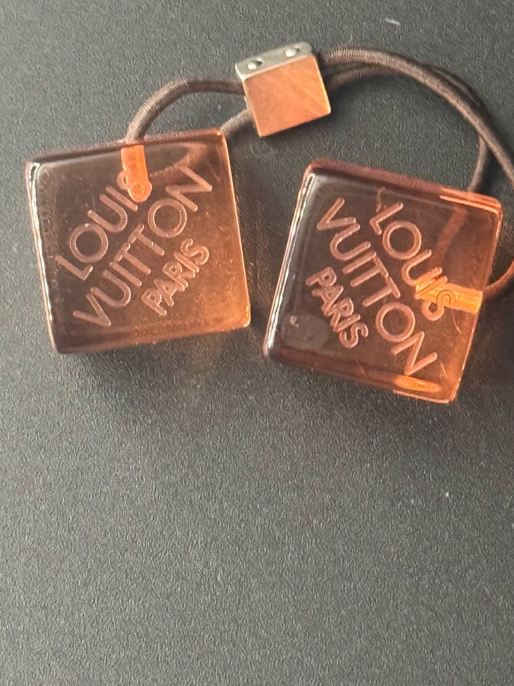 Louis Vuitton Orange Translucent Cube Hair Tie Duo